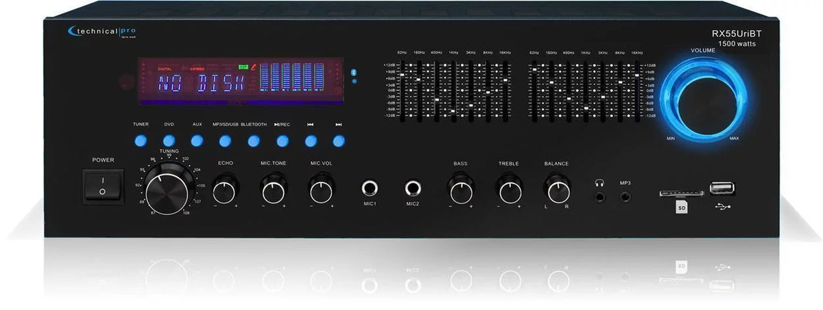 Bluetooth Ceiling Theater Home Speakers Receiver+(2) Technical RX55URIBT Pro 8"