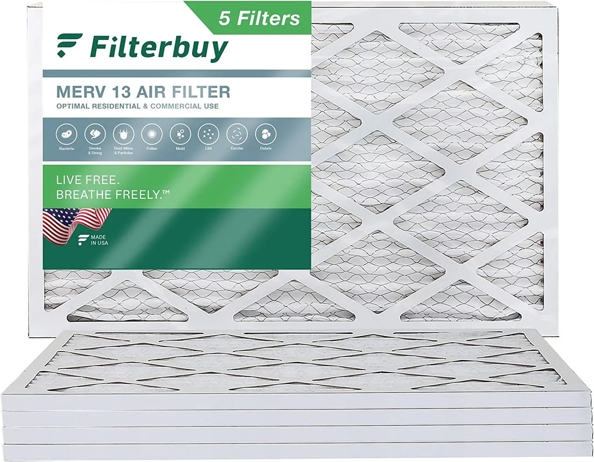 (5-Pack) Furnace HVAC Filterbuy AC MERV Pleated Filters Air 16x24x1 13