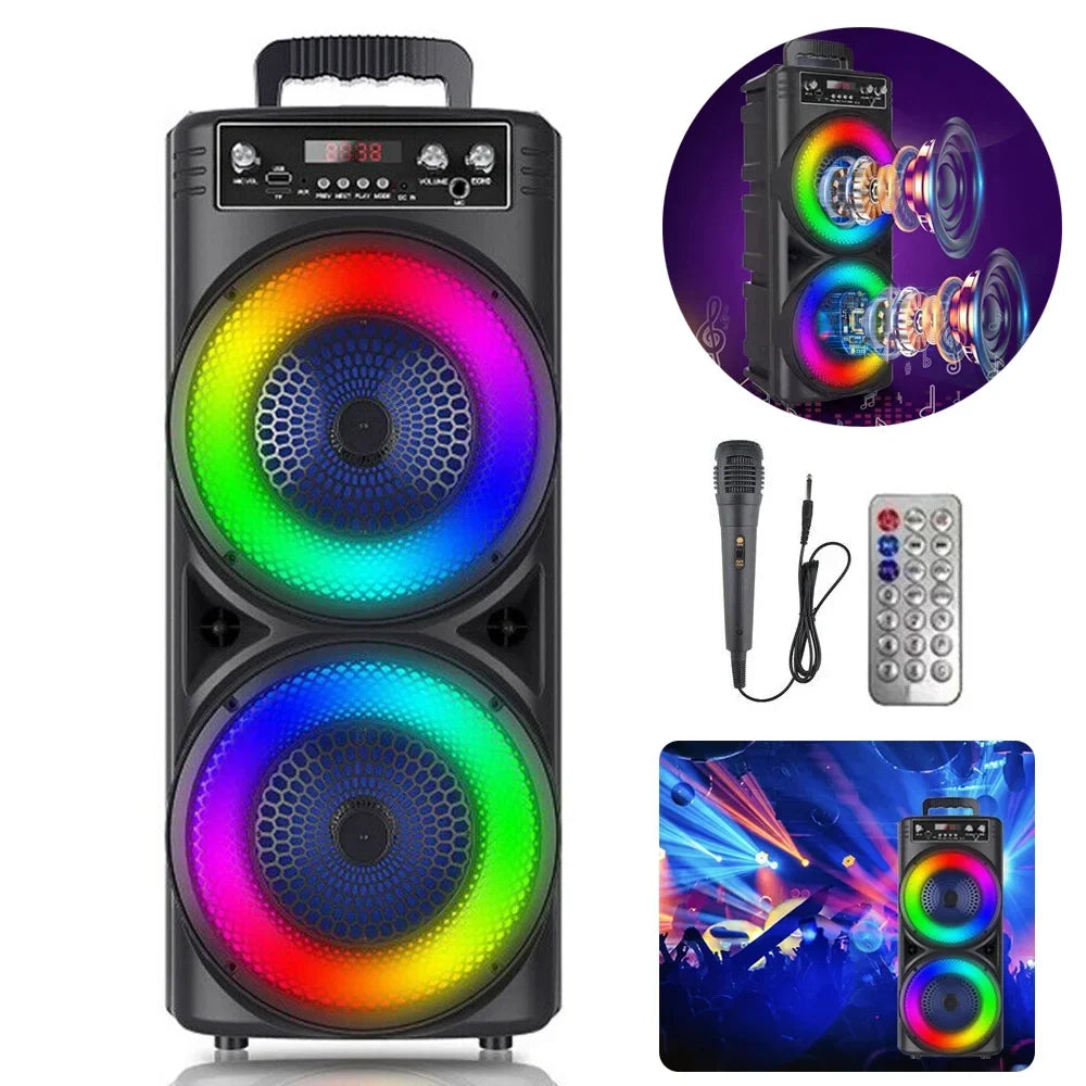 Sound Speaker Portable Speaker Heavy Subwoofer Bass 8-inch TIANLAIMEI Party Loud Mic Party Dual & -FM/AUX/MP3/USB System 6000W Bluetooth