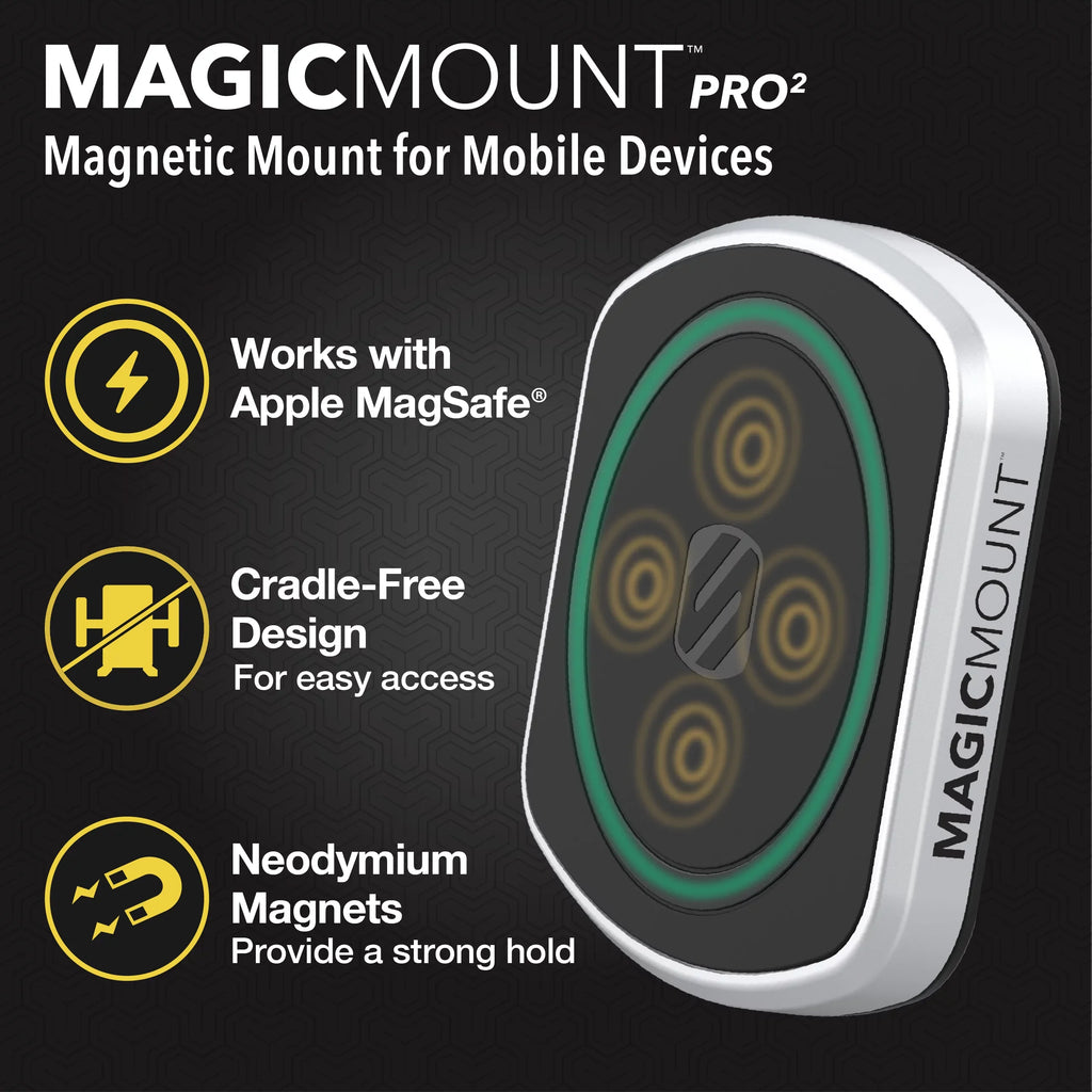 Kit 4-in-1 Mount 2 Car MagicMount MP2ODVM-SP1 Pro Magnetic Phone Scosche Dash/Vent