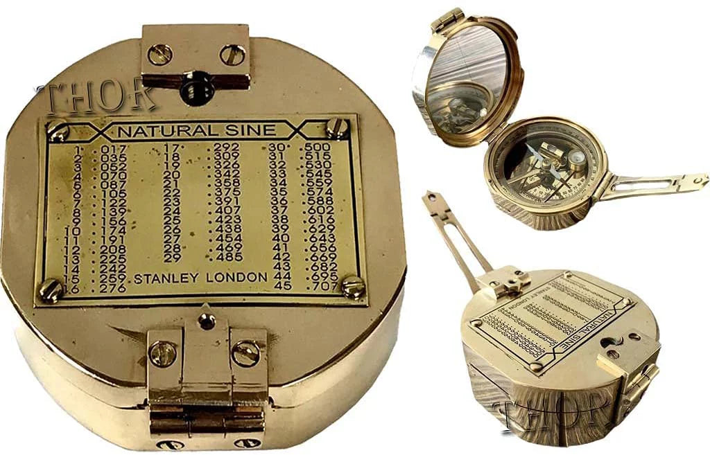 With Hiking Direction Natural Nautical Compass Wood Brass Gift Brunton Magnetic Thor Sine Box Maritime Instruments