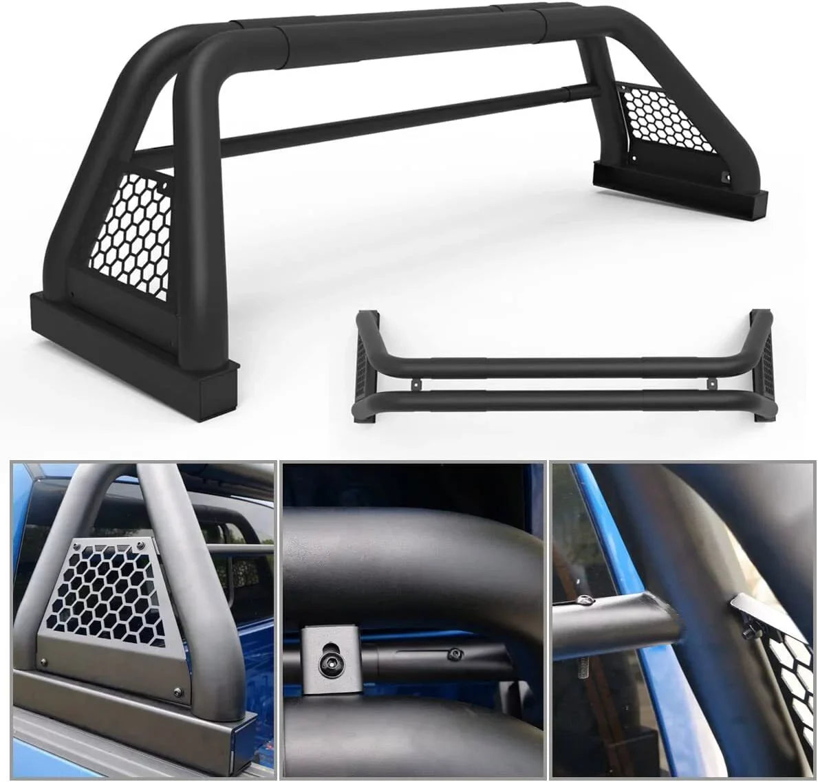Fit Truck Roll Adjustable Ford For 2019-2023 Sport Chase 62.9-74.7" Ranger Rack Bed Bar Bar