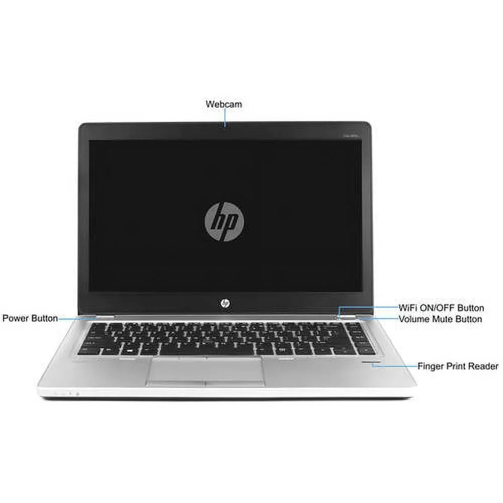 4GB 10 Solid 14" (Refurbished) HP Pro Core Silver 9470M and Folio 128GB Processor, i5-3437U Intel Laptop Memory, Restored with Windows PC State Drive