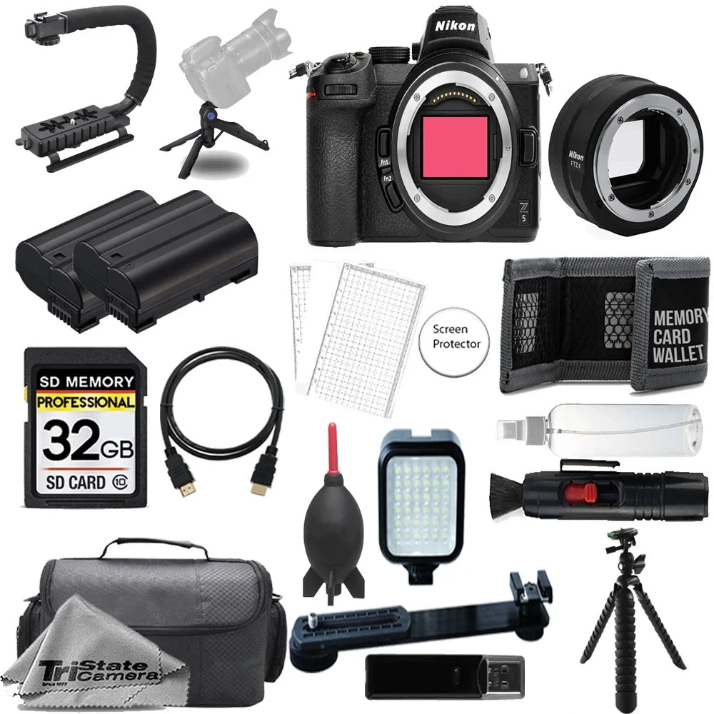 LED Battery+ 32GB Z5 Kit Flash- Camera Nikon w/ II Mount + Mirrorless Extra (Body) Digital FTZ ULTIMATE Adapter+