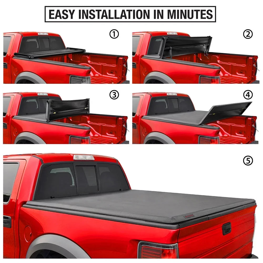 Truck FIT Soft Bed MaxMate | Cover 1500 Bed 5'9" GMC (69") 2007 Compatible Classic) TCC484003 Silverado Sierra Quad-fold | (NOT 2007-2013 with Tonneau Chevy
