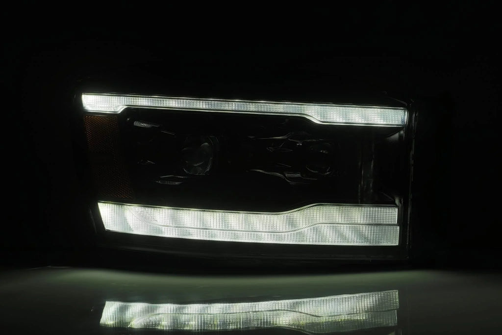 06-08 Projector AlphaRex Alpha-Black Ram Dodge Headlights Halogen PRO-Series