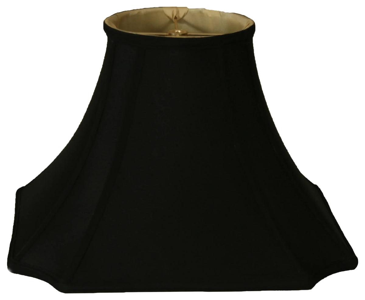 Cut Square Royal Shade Black Lamp 10" Designs Corner Inverted Gold with Lining