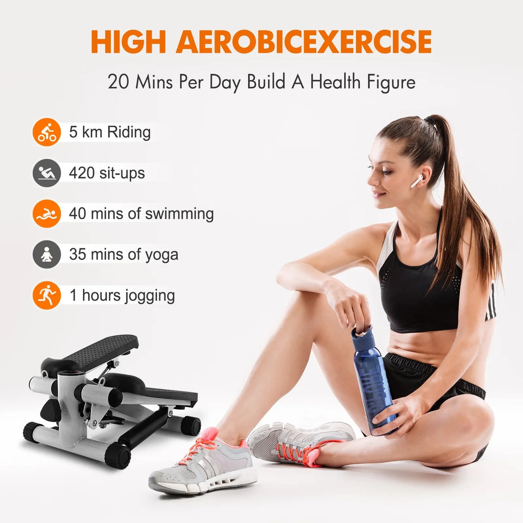 Equipment Bands, Resistance Height Stride Gray with for Exercise, Stepper Cardio Stepper Stair Stepper Mini Adjustable