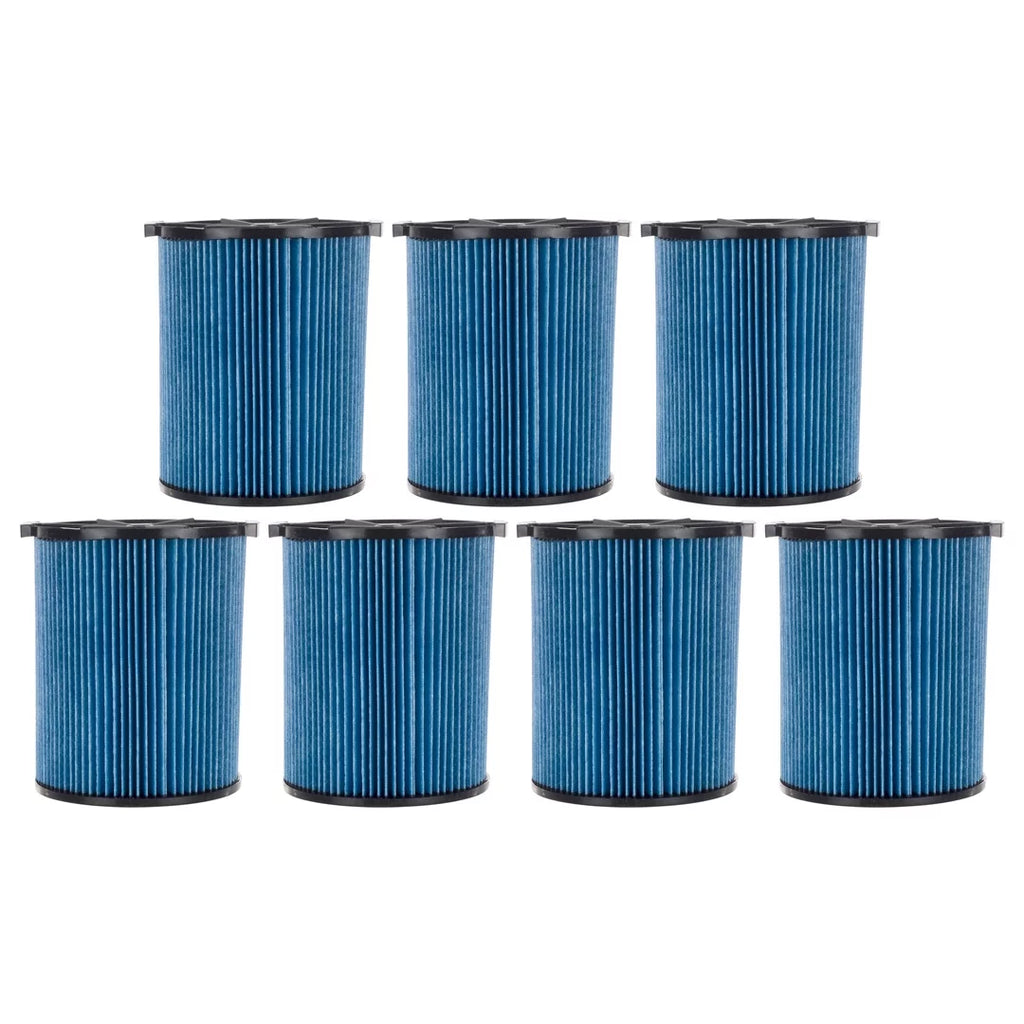 RIDGID Dust 72952 Filter Replacement Compatible Cartridge Fine VF5000, & Wet 3-Layer Pack with 5-20 Washable Dry 7 Reusable Gallon Vacuums, & Part