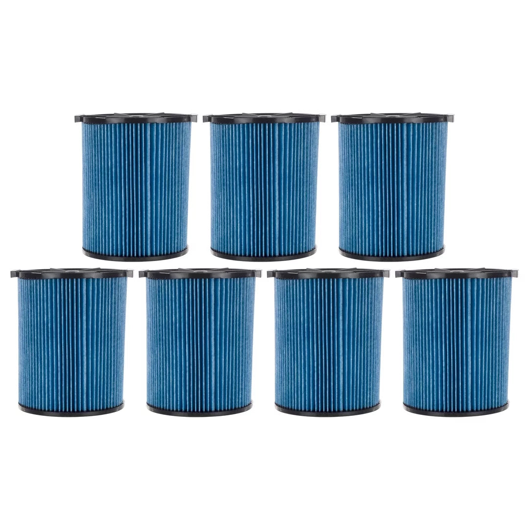 RIDGID Dust 72952 Filter Replacement Compatible Cartridge Fine VF5000, & Wet 3-Layer Pack with 5-20 Washable Dry 7 Reusable Gallon Vacuums, & Part