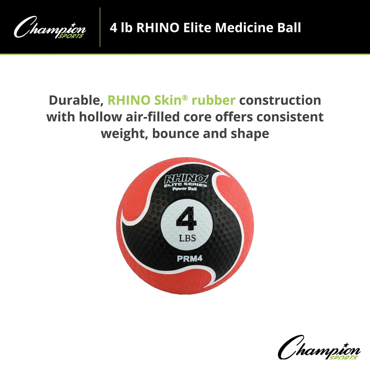 Champion Sports 4lb Elite Medicine Ball Rhino®