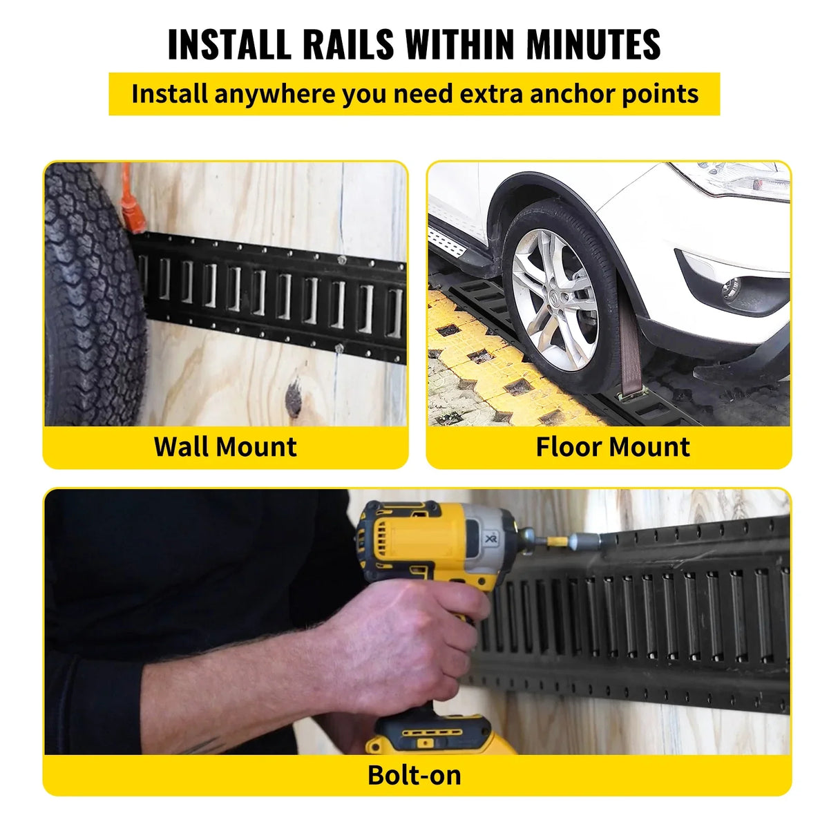 E Down BENTISM 5-Feet Rails 4PCs Trailer Enclosed E Track Tie Cargo Track Rails