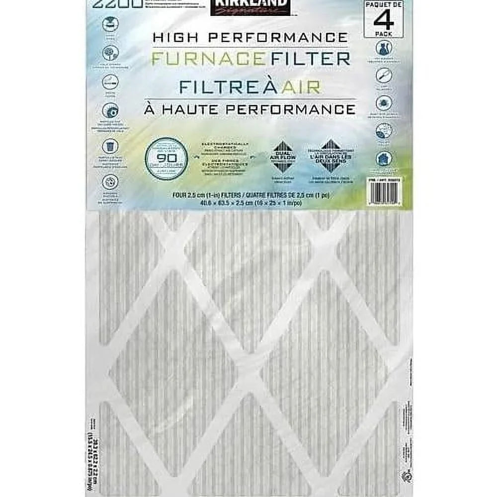 4 - Filter, Airflow Technology Microparticle (16X25x1) PACK 90 Performance 2200 Day Dual - Reduction High - Furnace Allergen Performance
