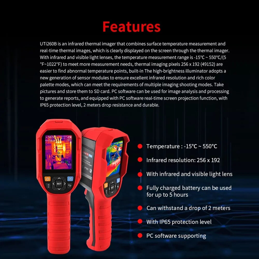 Camera Handheld Thermometer UNI-T Daakro Imager IR Thermal UTi260B Imaging Infrared