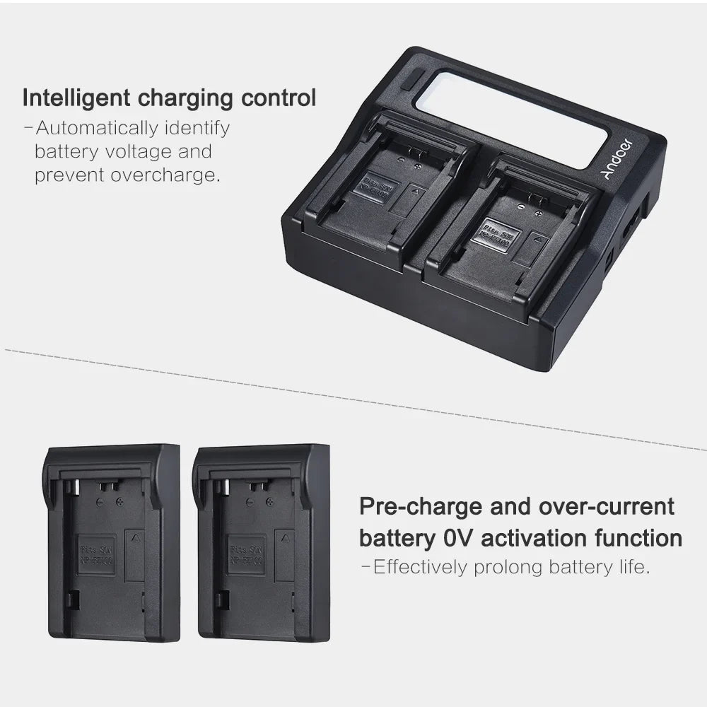 Sony A7RIII A7III A7SIII LCD for A9 NP-FZ100 Suzicca Channel Replacement Dual Battery