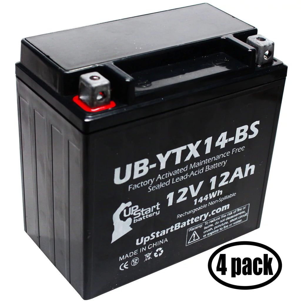 Battery F800ST, 12V, CC Motorcycle Maintenance Activated, UpStart for UB-YTX14-BS Battery Factory 800 4-Pack BMW - 12AH, Replacement 2012 Free, GS
