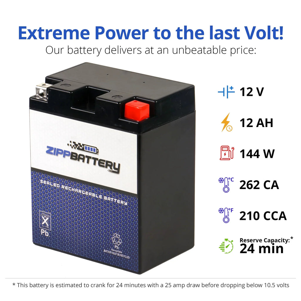 (14AHL-BS for Motorcycle 210 Ah, Suzuki 1989 CCA) Battery Volt,12 Zipp 12 YTX14AHL-BS Battery Gsx-r1100 1100cc