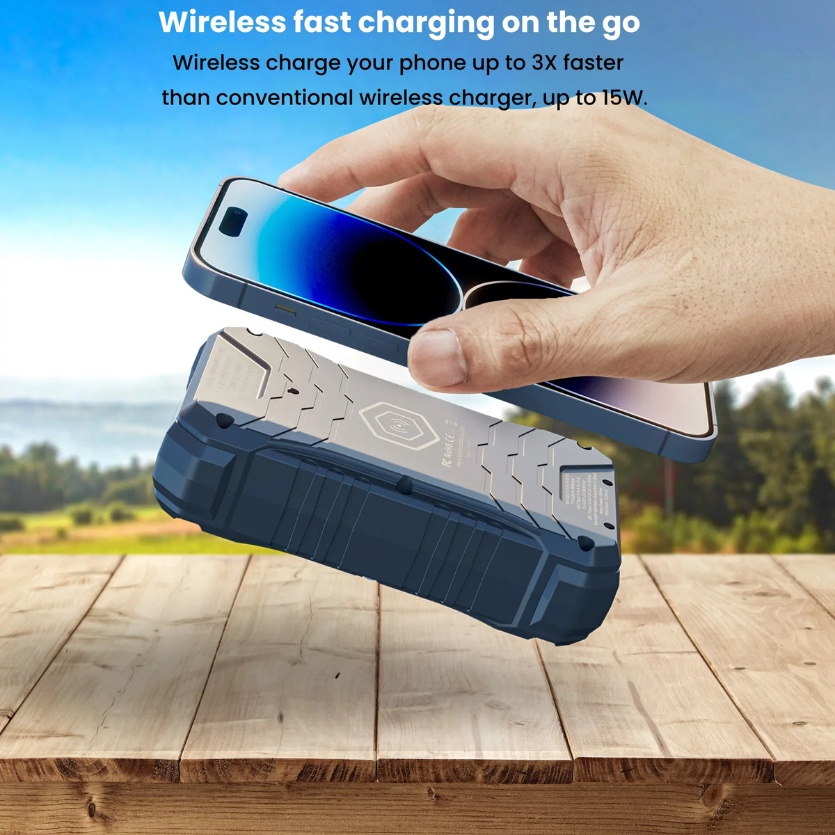 Liquidproof, MacBook, Charging 13, 15, Pixel USB-C Power iPad, and LG, Androids, Bank TECHSMARTER S23, 14, 30000mAh Compatible 65W Charger. PD S22, 15W Rugged Wireless S21, Samsung iPhone Portable with