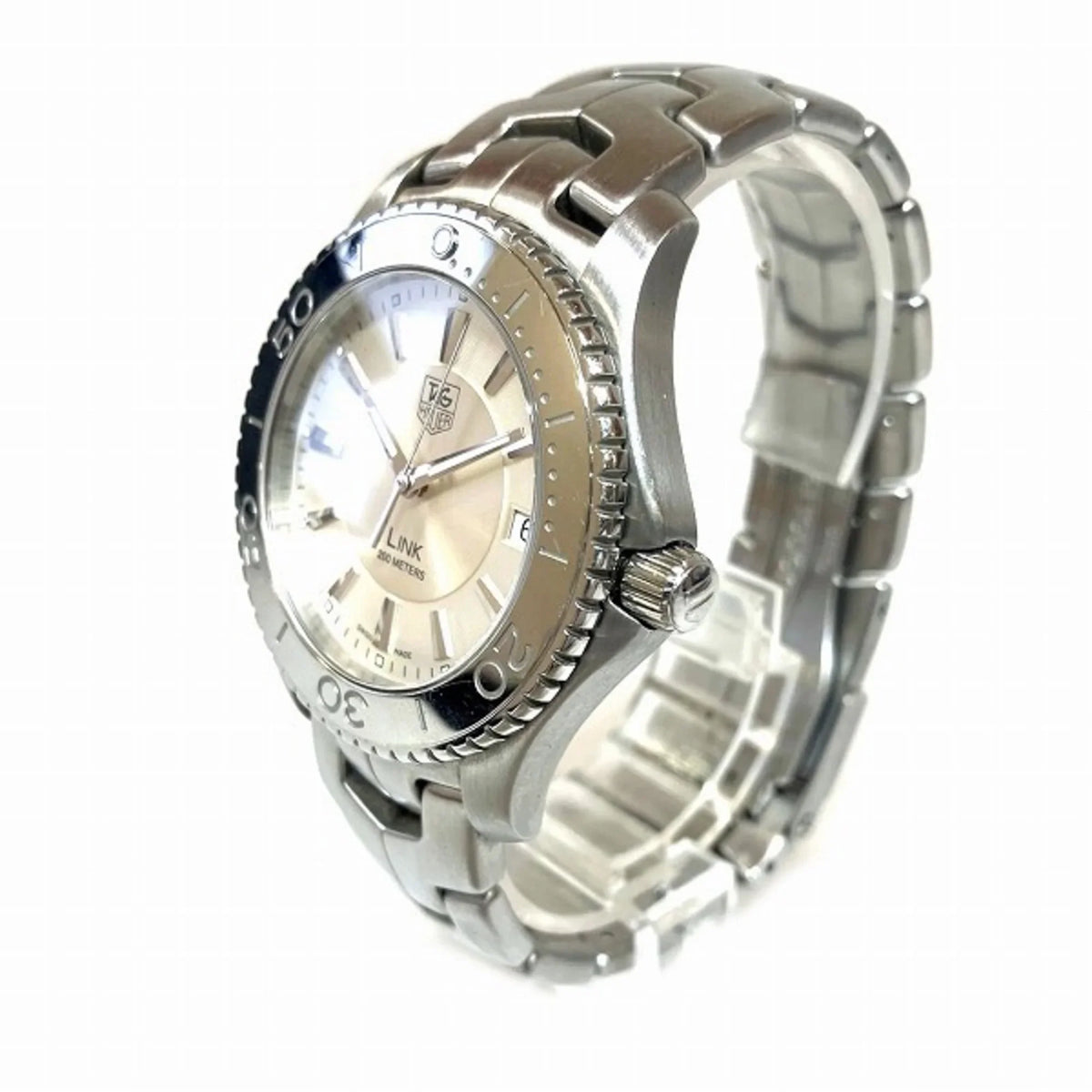 Silver Link Pre-Owned Date Heuer Tag Quartz Men's WJ1111 (Good) Dial Watch
