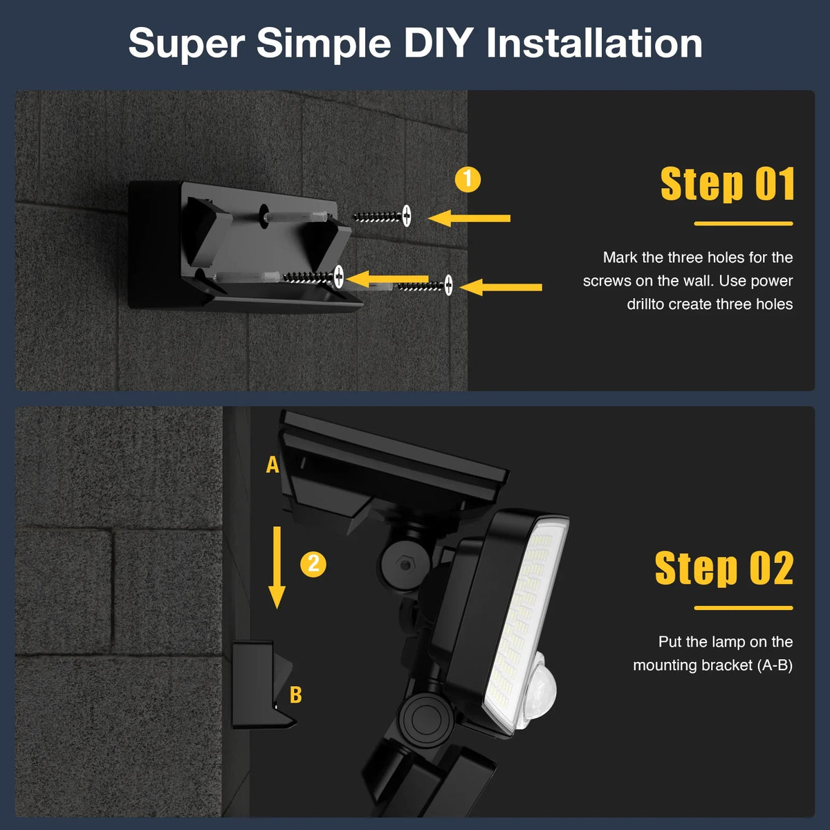 Garden Motion Yard Sensor Patio Lights Security 3000LM Liquidproof 423 LED for Outdoor SZRSTH - Solar Lights Flood Lights