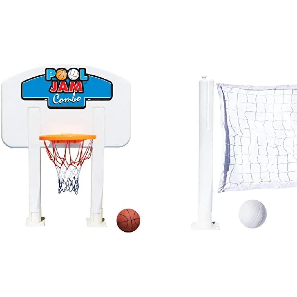Ground Blue Combination and Swimline Pool Above and - Volleyball Game Ft. White 30 Basketball