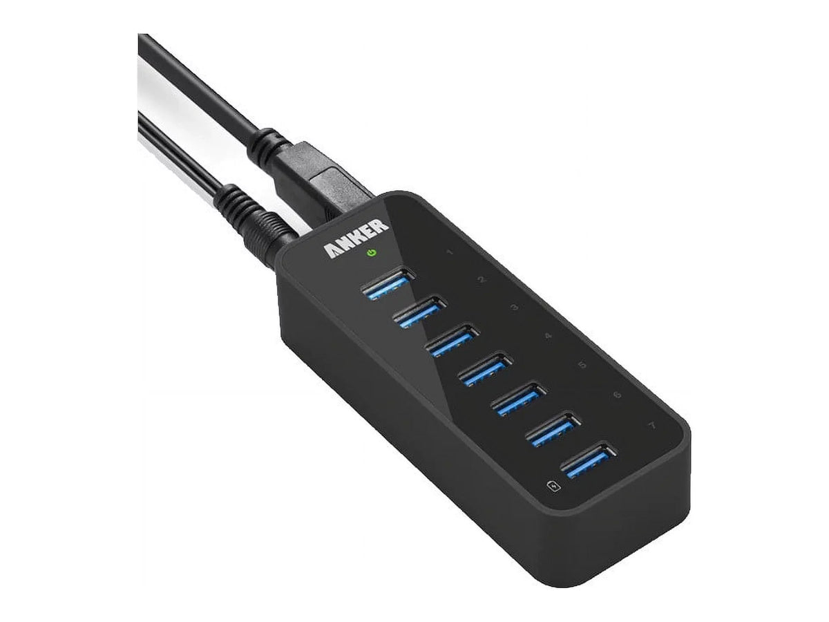 BC Power 7-Port USB Black to [VIA 3A Port with 1.5A, up Adapter 5V Hub VL812-B2 Anker 1 Charging Chipset] 3.0 Included 1.2 12V