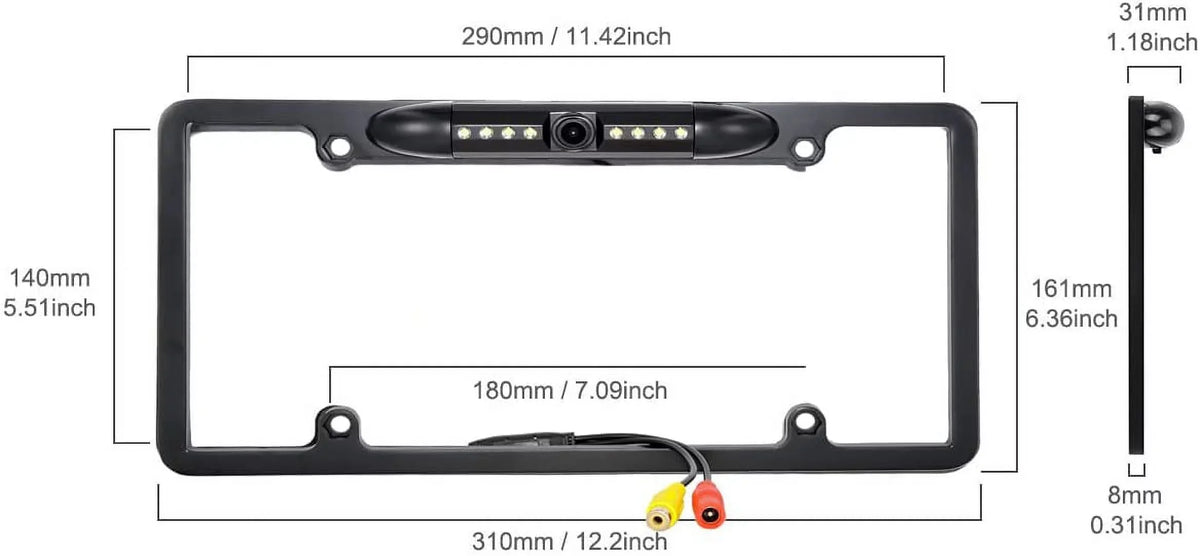 ILXF411 Camera License ILX-F411 Plate ALPINE Rearview Black Backup Frame for