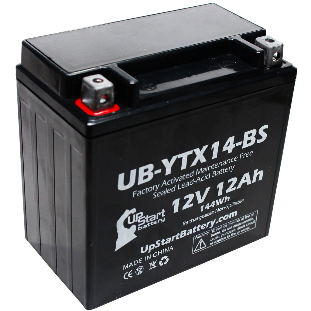 Battery F800ST, 12V, CC Motorcycle Maintenance Activated, UpStart for UB-YTX14-BS Battery Factory 800 4-Pack BMW - 12AH, Replacement 2012 Free, GS