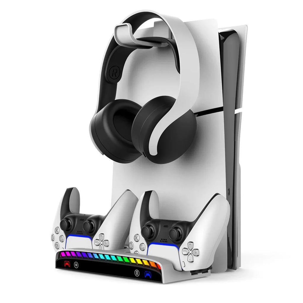 White Console Charging PlayStation Dock-Black Slim for Wall Multi-Functional Bracket with Mount Controller