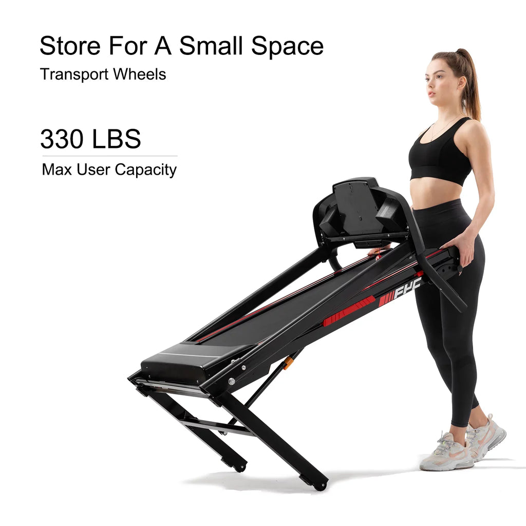 Incline, Home with Folding - 3.5HP Pouseayar Foldable Portable for Black Treadmills