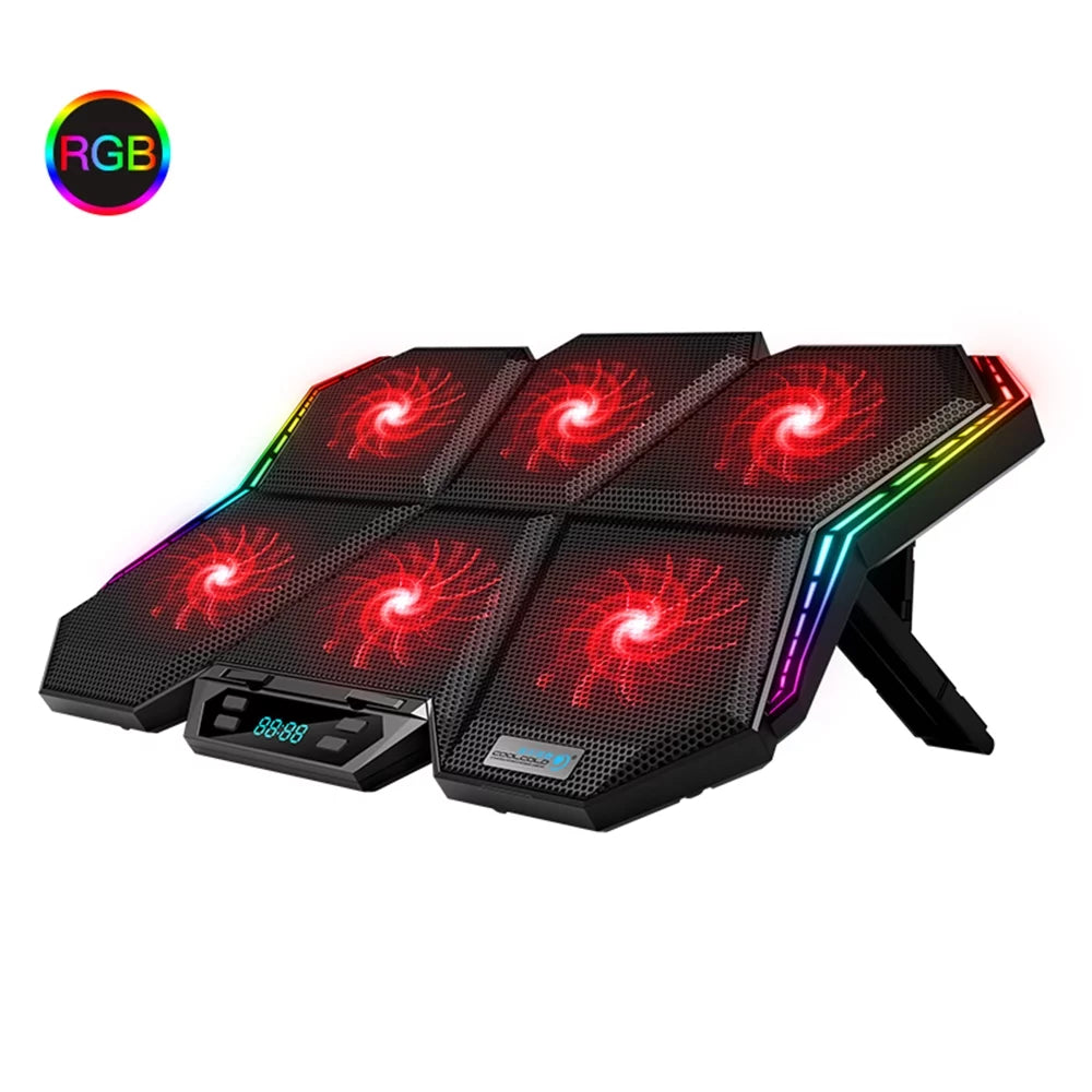 Adjustable Laptop Mute 6 Design Fans, with Stand Wind K40 and Speed, COOLCOLD Cooler