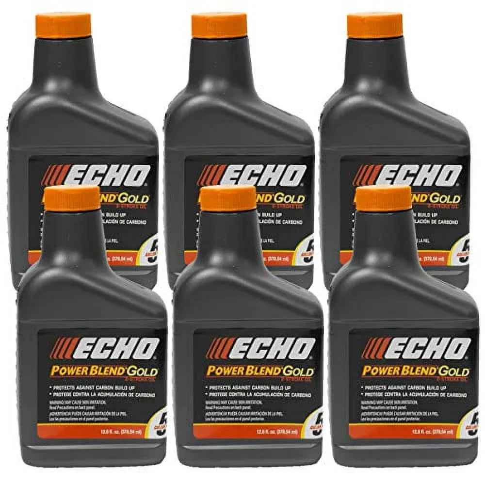 12.8 Engine 6450005S-6PK 6 5 50:1 PowerBlend for Echo Oil Bottle Mix Gallons of 2-Stroke Pack oz Gold