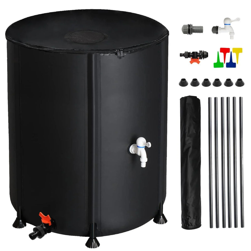 Collector Rain with Portable 50 Liquid Filter Barrel Black Tank Gallon Spigot