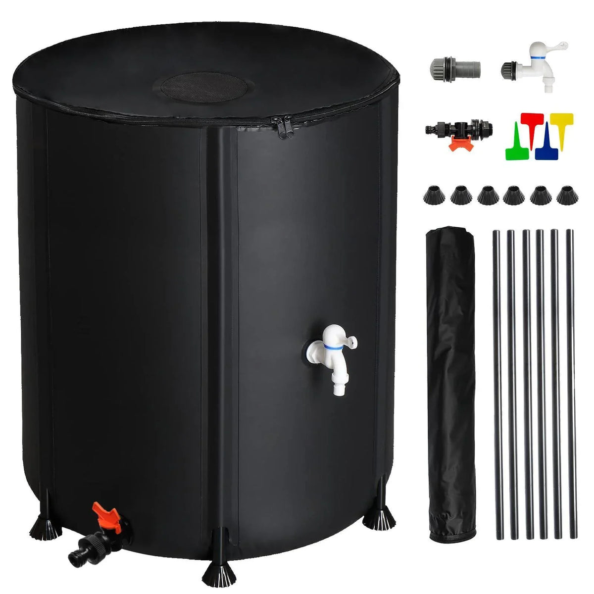 Collector Rain with Portable 50 Liquid Filter Barrel Black Tank Gallon Spigot