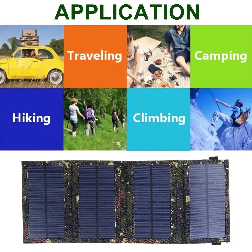 Camping Quality Battery Panel Charger Phone Rechargeable Portable Hiking Outdoor USB OnemayshipOnemayship High Solar Foldable 80W