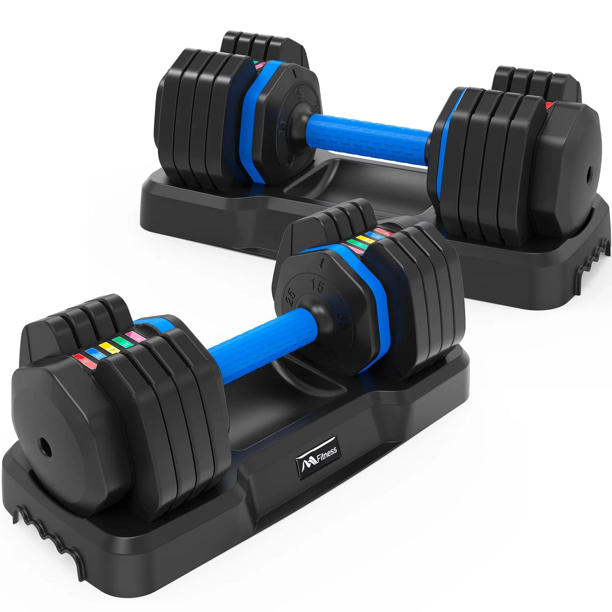 for Dumbbell Handle, x2 Turning Set Fast Adjust Full with Anti-Slip of 55lb Dumbbell Workout Exercise Dumbbell Handle by Weight Adjustable Suitable with Tray, - Fitness 2 Body