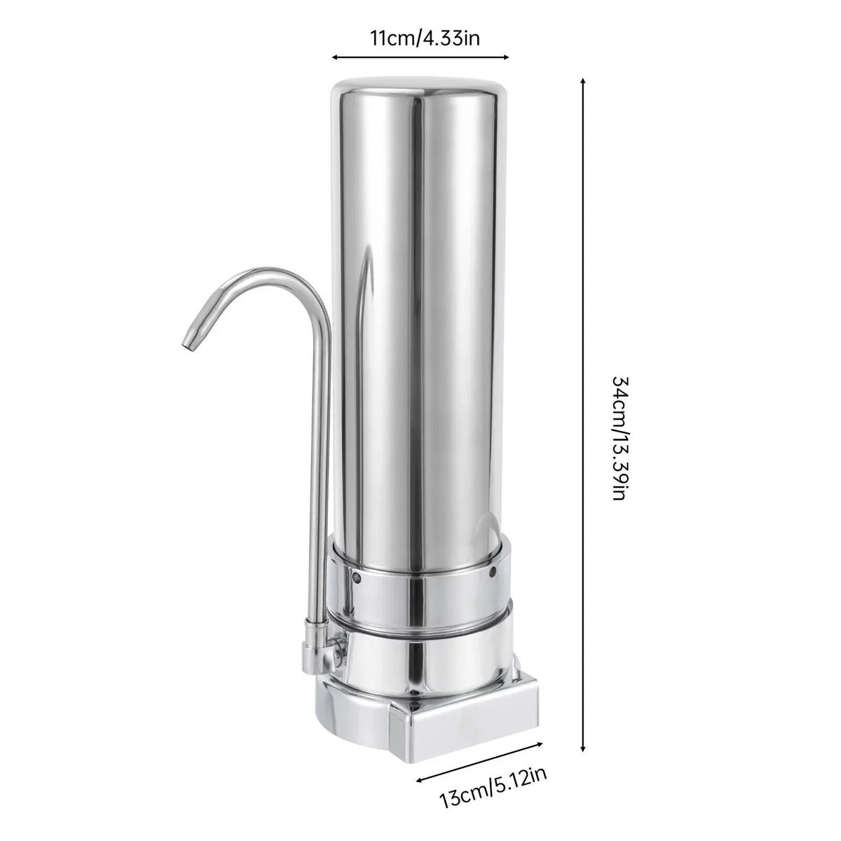 Filtration Filter Sink Countertop Stainless Tap Silver Drinking System Liquid Filter