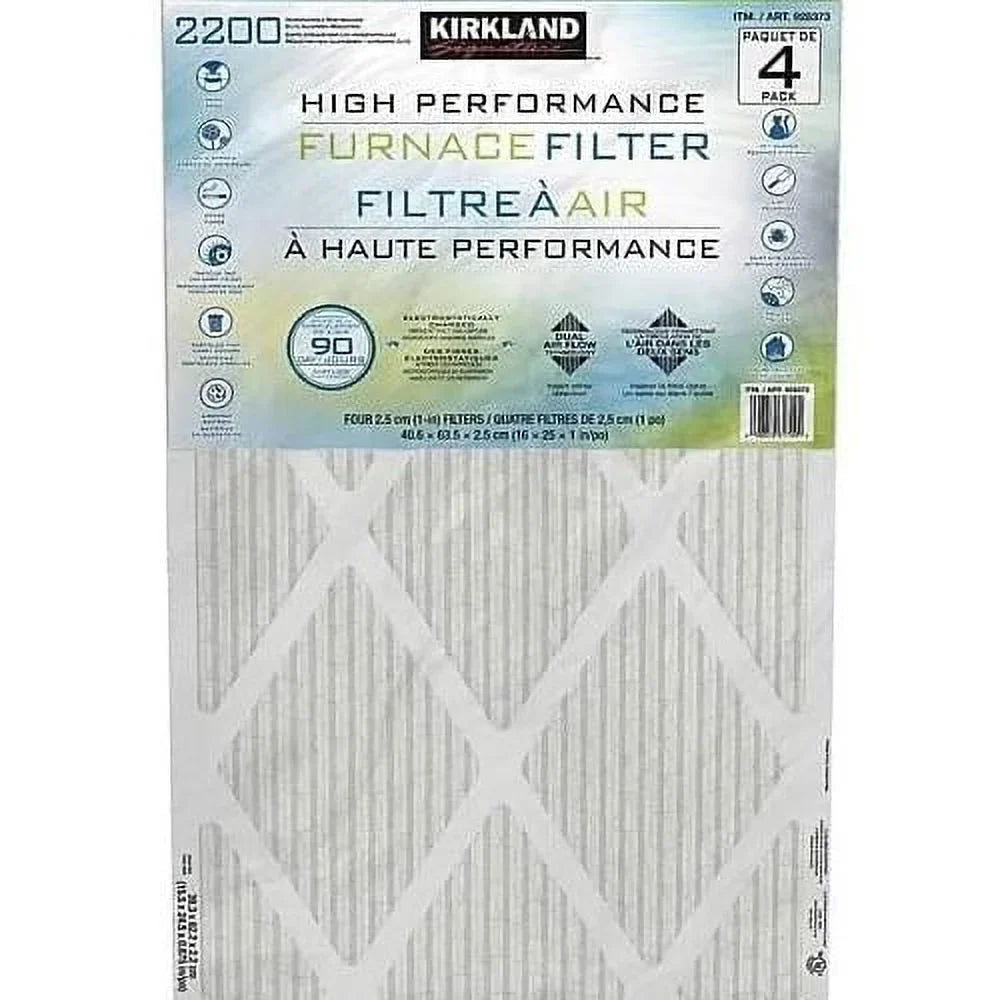 4 - Filter, Airflow Technology Microparticle (16X25x1) PACK 90 Performance 2200 Day Dual - Reduction High - Furnace Allergen Performance