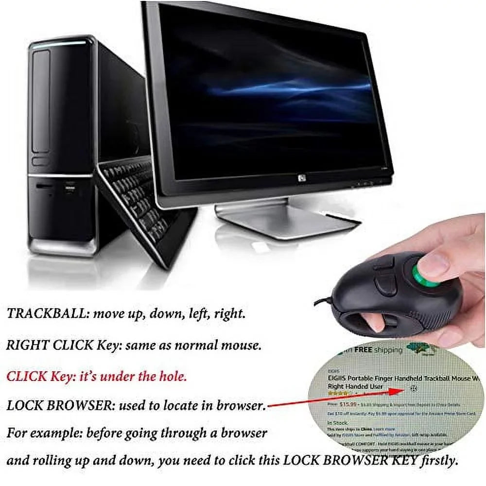 Mini Input_Mouse Handheld Eigiis Window Portable Os Ergonomic Trackball Mouse Computer Left Finger For Travel Pc Usb Mac Unix Right Laptop Mice Handed Linux Wired