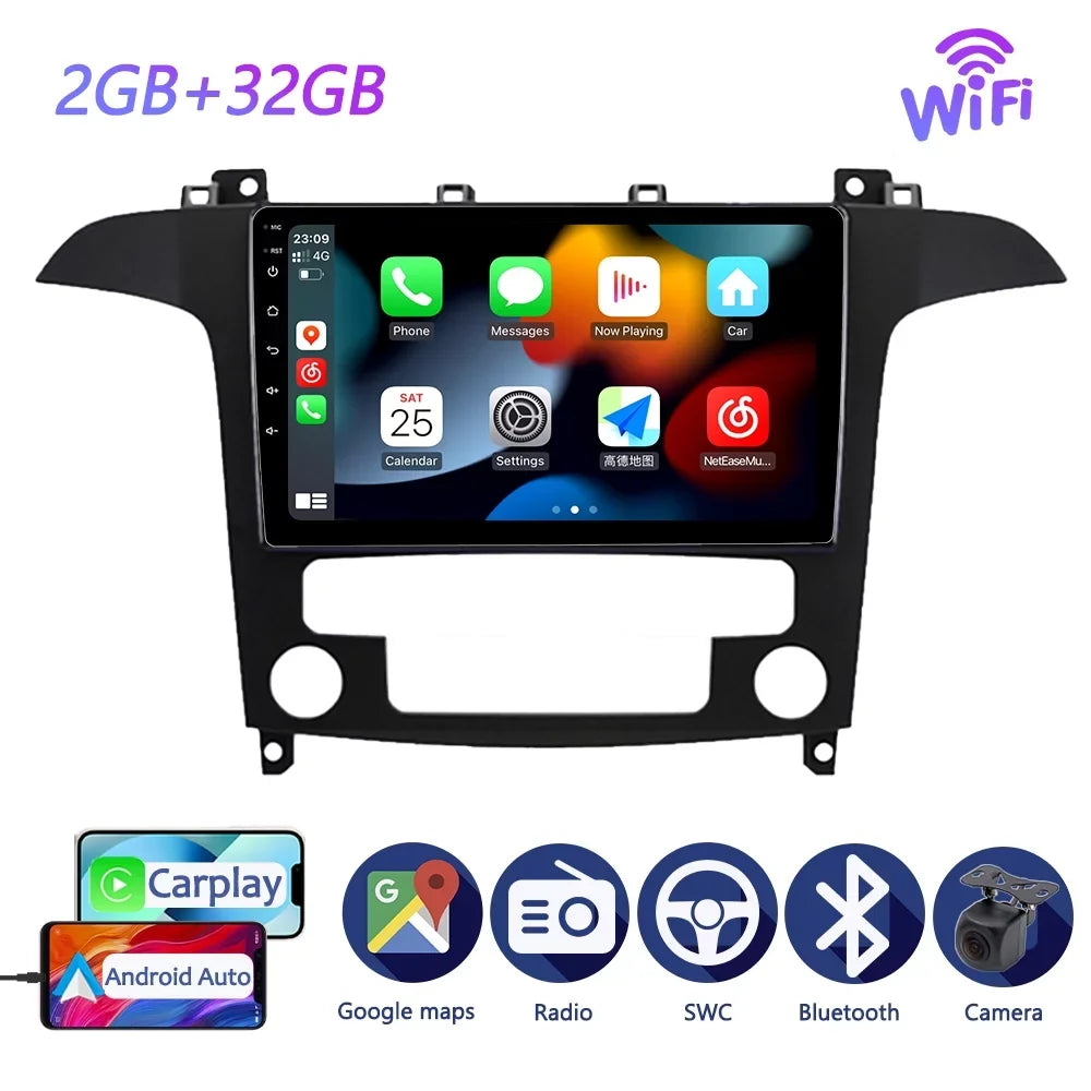 2015 Auto Android With Bluetootn Car Max Carplay Car Screen S GPS Ford Android Stereo 32GB 2007 - Radio Navi For S-MAX