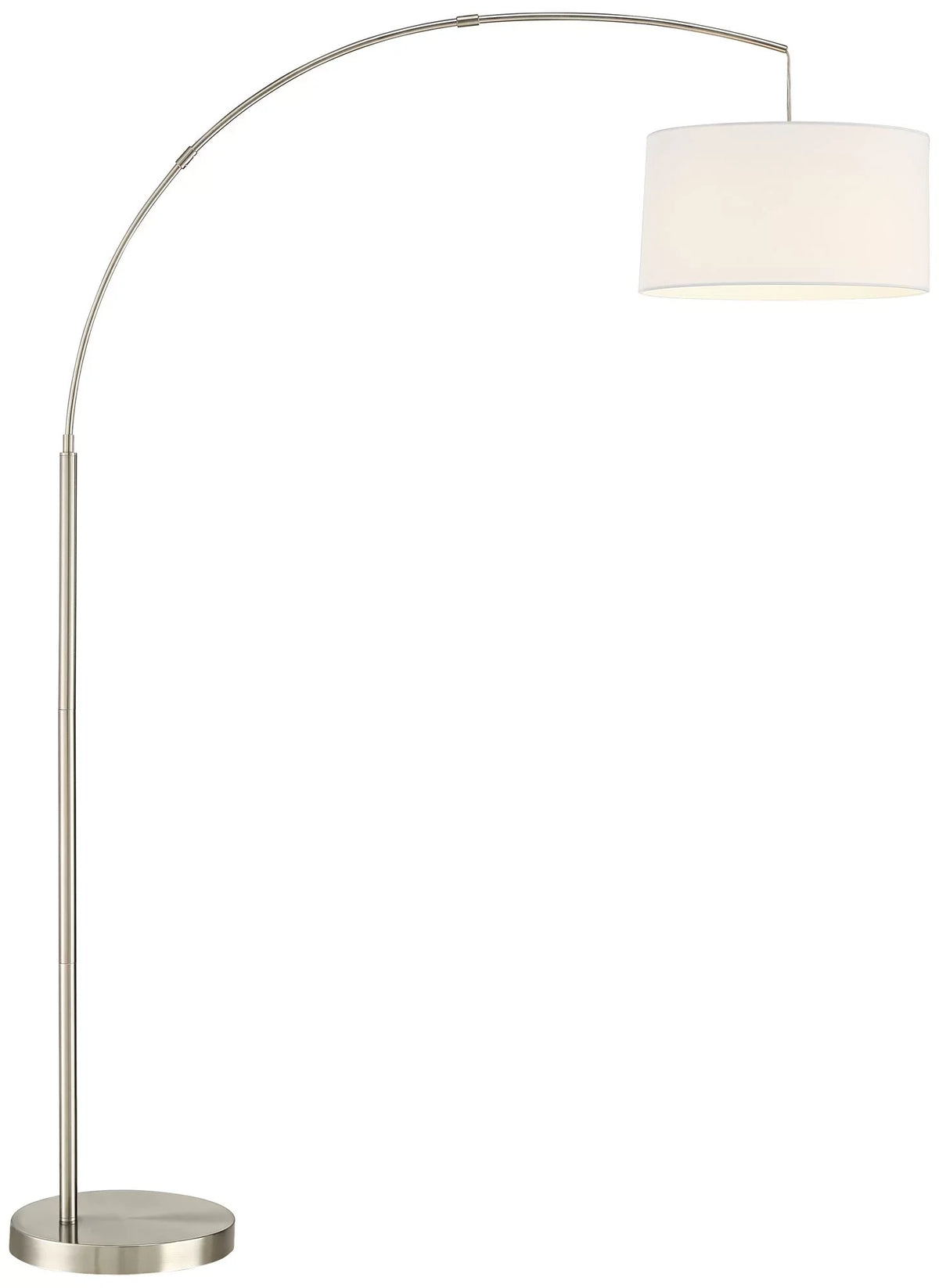 Brushed Room Lighting for  72" Cora White Floor 360 Living Tall Shade Standing Lamp Nickel Bedroom Modern n House Arc Drum Reading Office