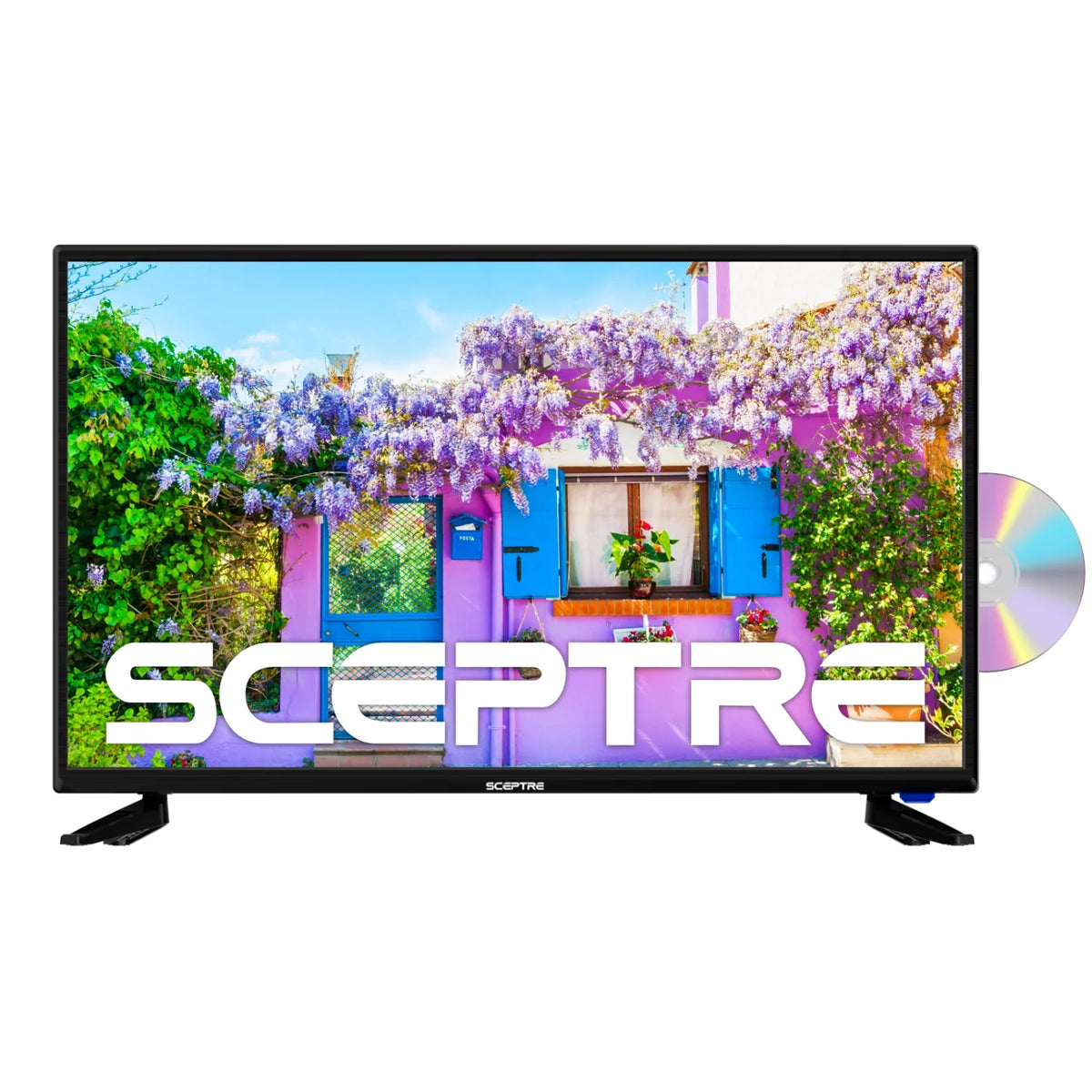 Built-in 32" Class HD Sceptre Player 720P E325BD-SR LED TV with DVD