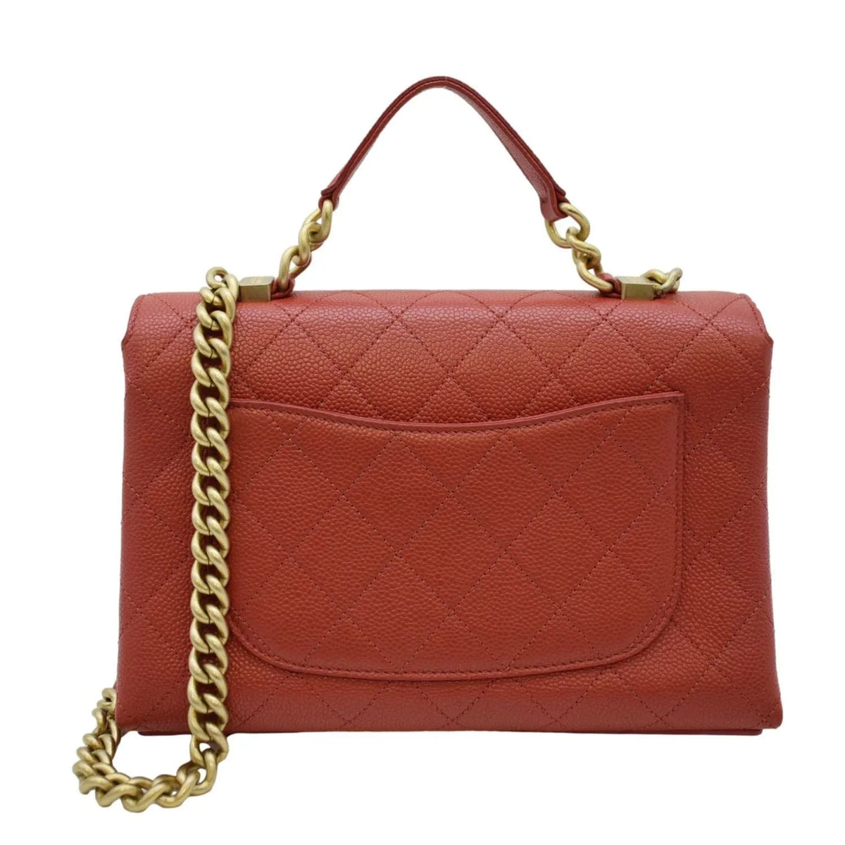 Pre-Owned Stitched Flap Affinity Caviar CHANEL Chic Leather Small Red Crossbody Quilted Bag