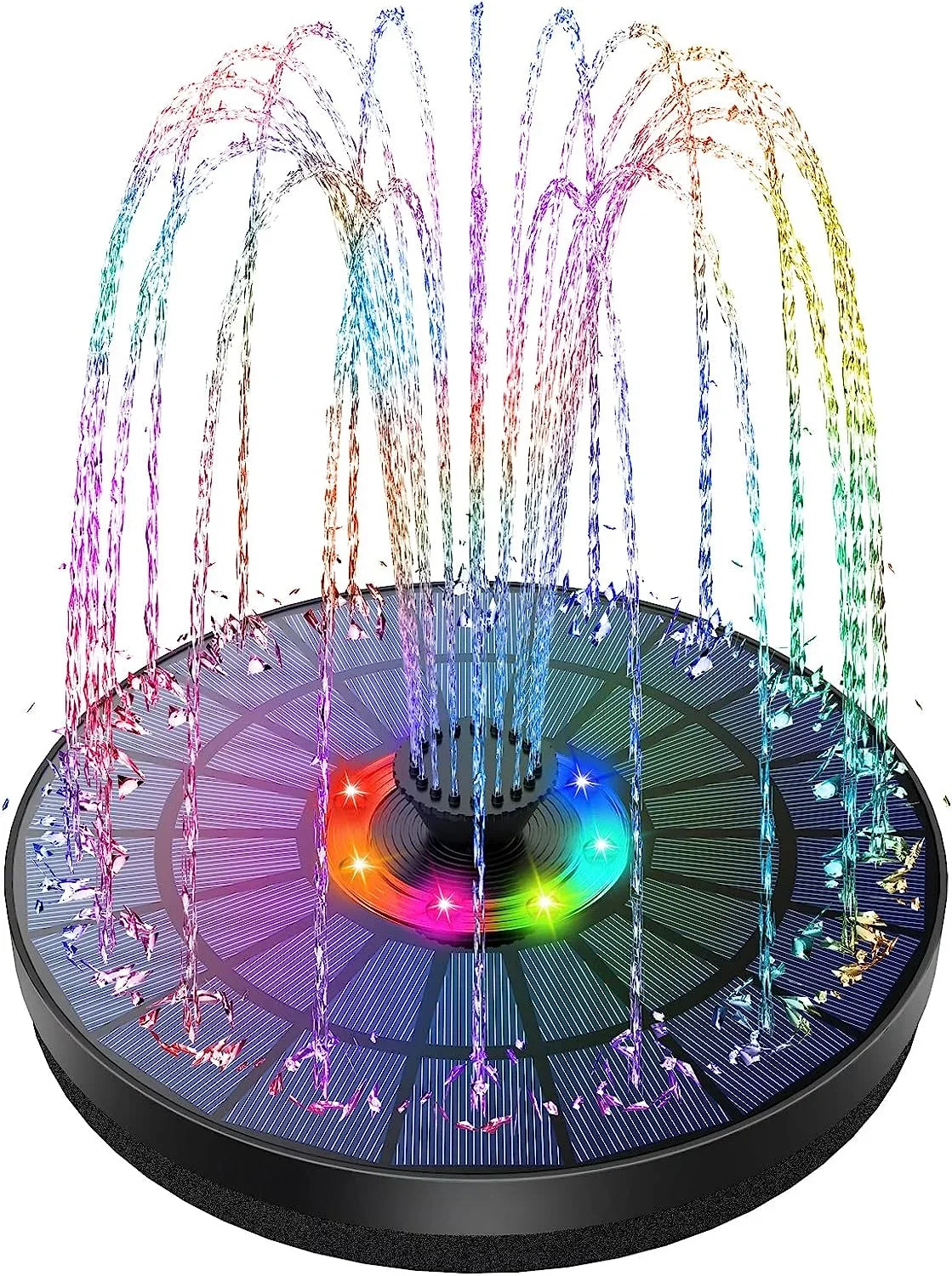 Outdoor, Bath, 2022, Fountains Garden, Bath LED Bird Light, Pond, Nozzles 5.5W LED Fountain Pump Color Pool Suitable Fish Upgrade AISITIN 7 Tank, for Solar Bird in Solar New with Swimming
