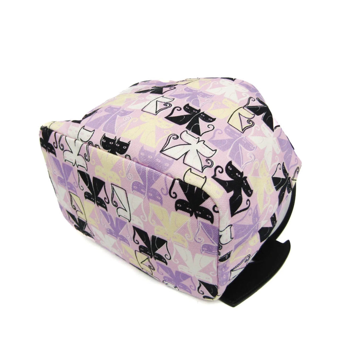 Miu Pouch Purple,Multi-color CANAPA Drawstring Bag Black,Light CATS Miu Women's (Good) Leather,Cotton Pre-Owned 5RM014