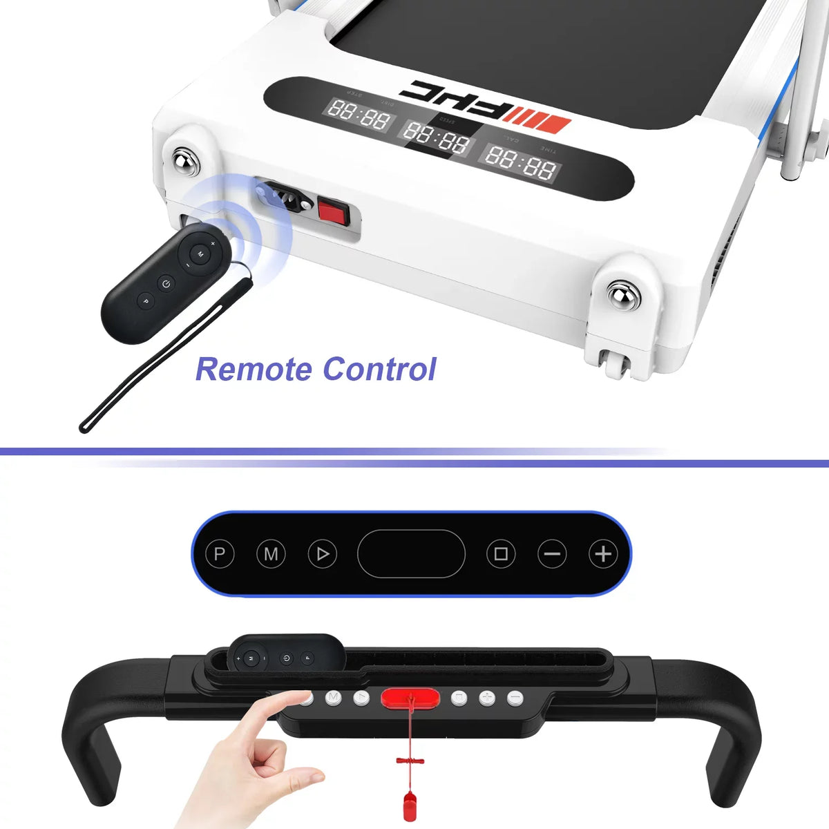 for HP Dcenta Treadmill in 1 Remote Under Control Foldable LED Joggi Machine, 2.5 Home, - Compact Display 2 Folding Walking Treadmill & Running Electric Treadmill Running Installation-Free FYC Desk