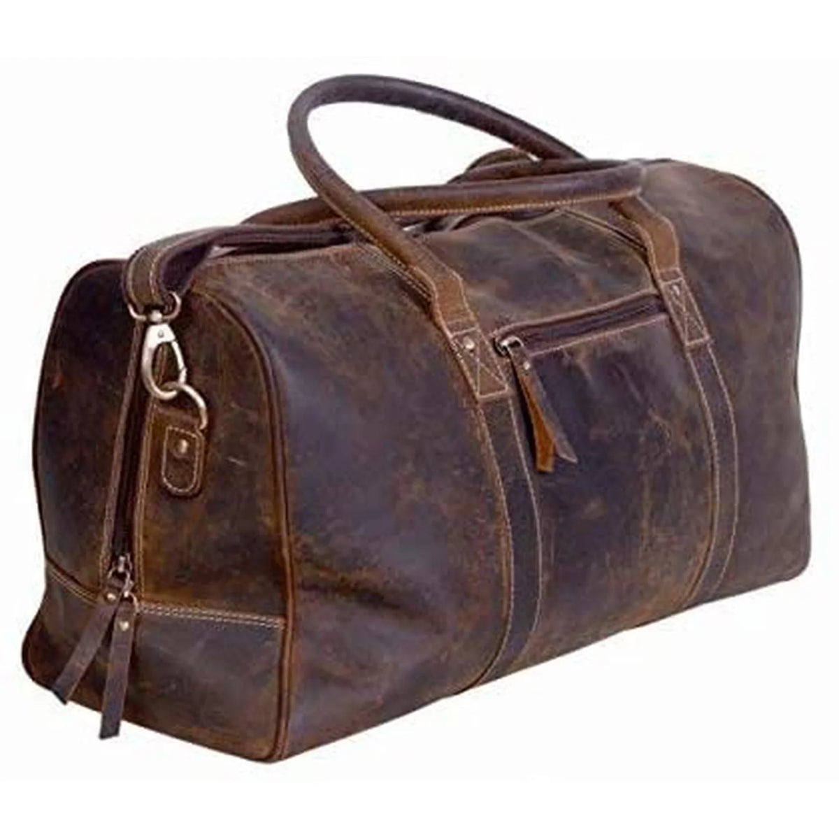 Fashion Adjustable Spacious Men's FR Vintage Shoulder Stylish 20" Strap Bag | Leather Duffle Co. & Buffalo | Distressed