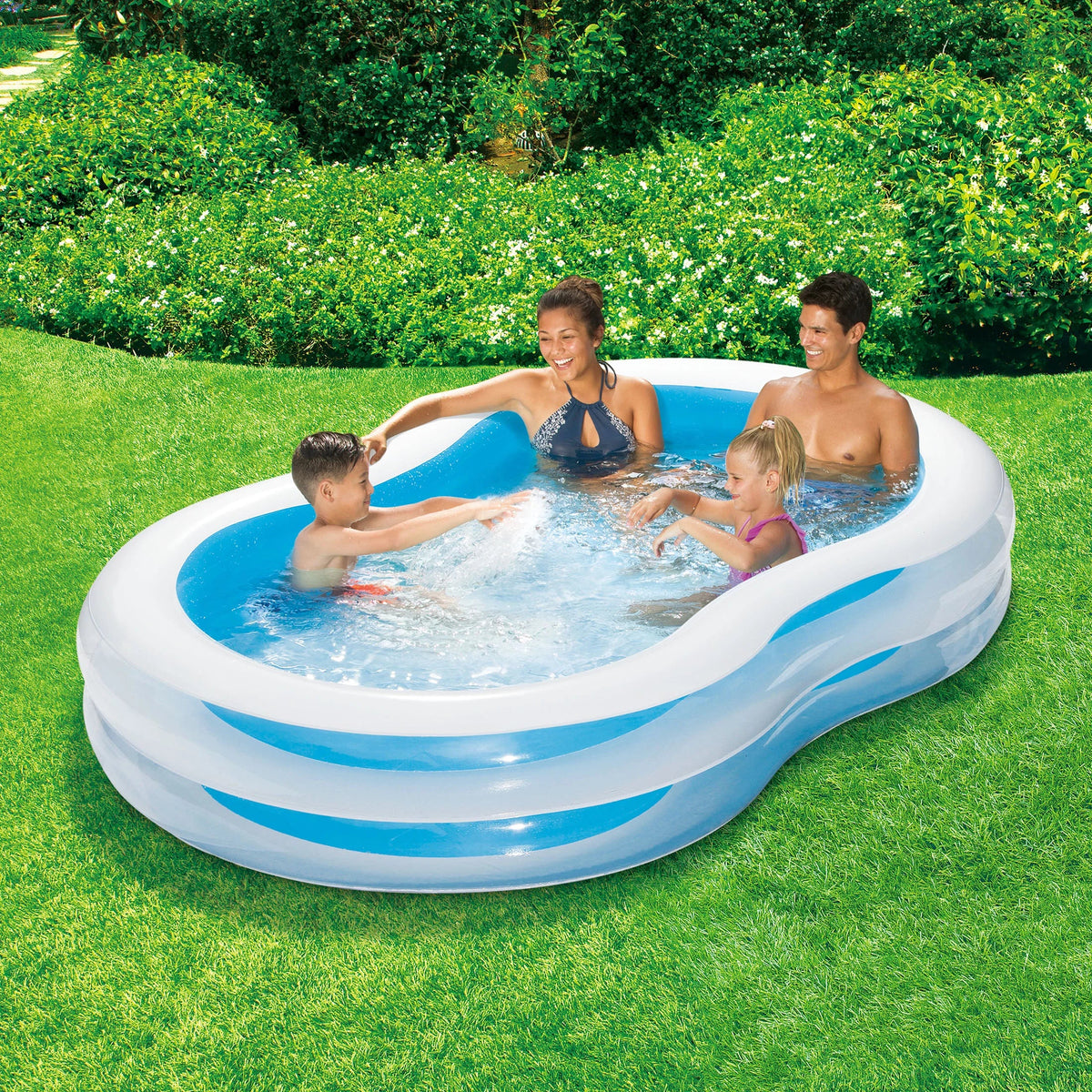 Sidewalls, Family Inflatable 8-shaped, Play Pool, Unisex Day Transparent Lagoon 3+, Ages