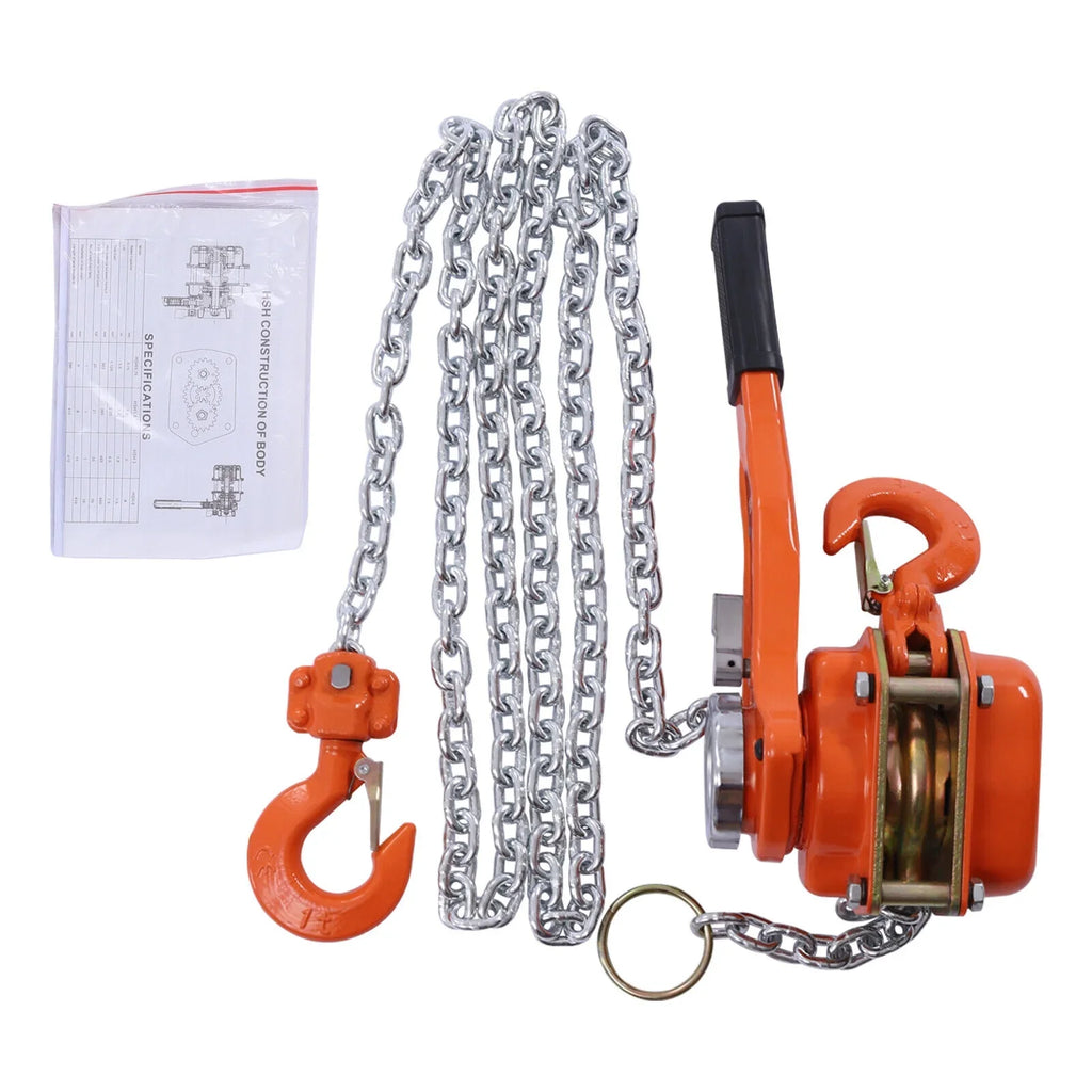 10Ft Lifter 0.75T Type Ratchet Hoist Come Lever Puller Chain Block Chain Along DENEST