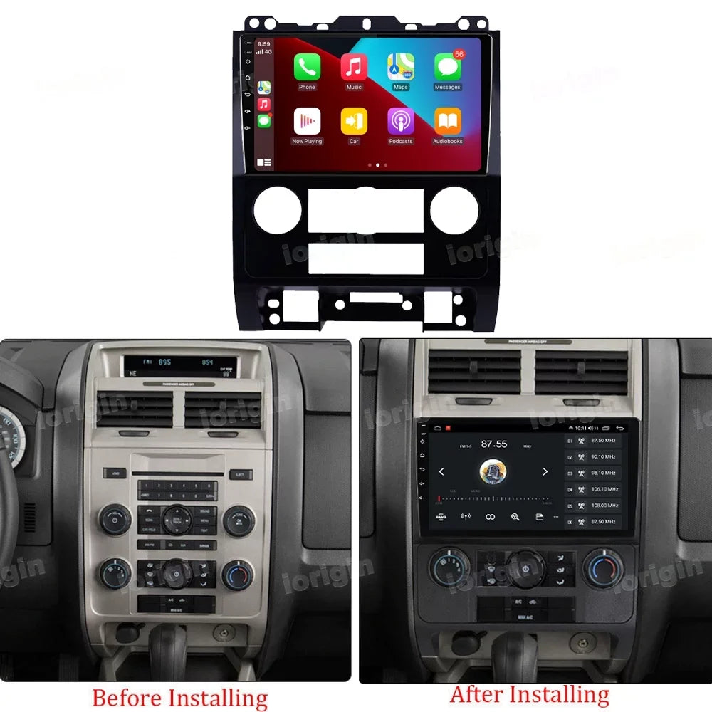 carplay/Auto 11 for Car with Camera Android Escape Ford Navi 2007-2012 Backup Stereo Radio GPS Carplay
